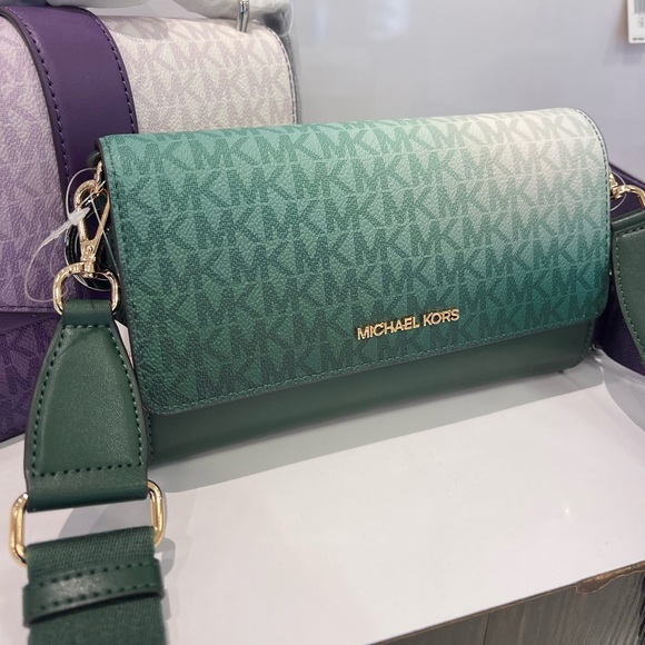 Michael Kors Handbags - MICHAEL KORS Jet Set Large Ombré Signature Logo ZA Crossbody Bag
Moss Multi NWT